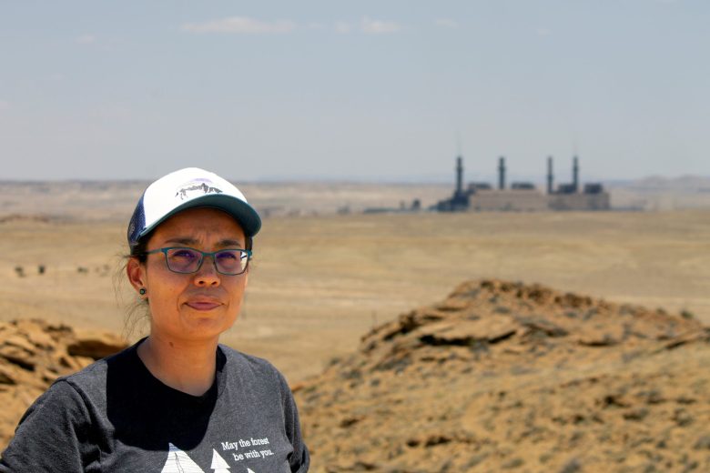 Robyn Jackson, interim executive director of Diné CARE, on a recent tour of an abandoned oilfield near the San Juan Generating Station.