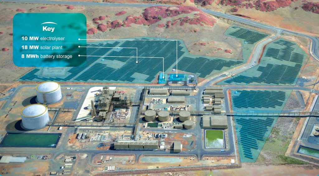 Graphic representation of the completed Yuri project, adjacent to the exist Yara Pilbara Fertiliser plant (Supplied by ENGIE)