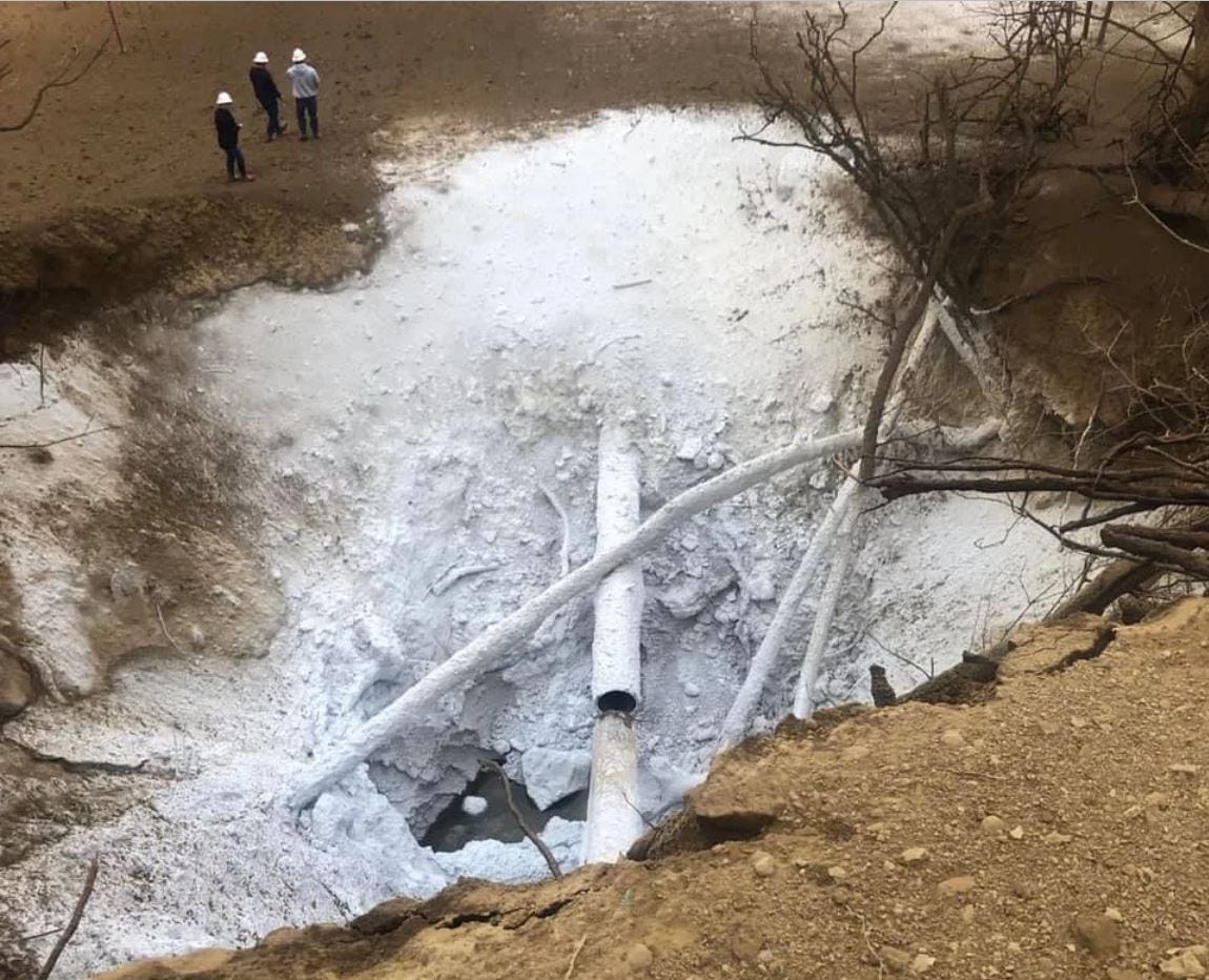 This photo shows the spot where a carbon dioxide pipeline ruptured in Satartia, Miss., in February 2020, leading to the evacuation of 200 residents and the hospitalization of 45 others. No one was killed.
